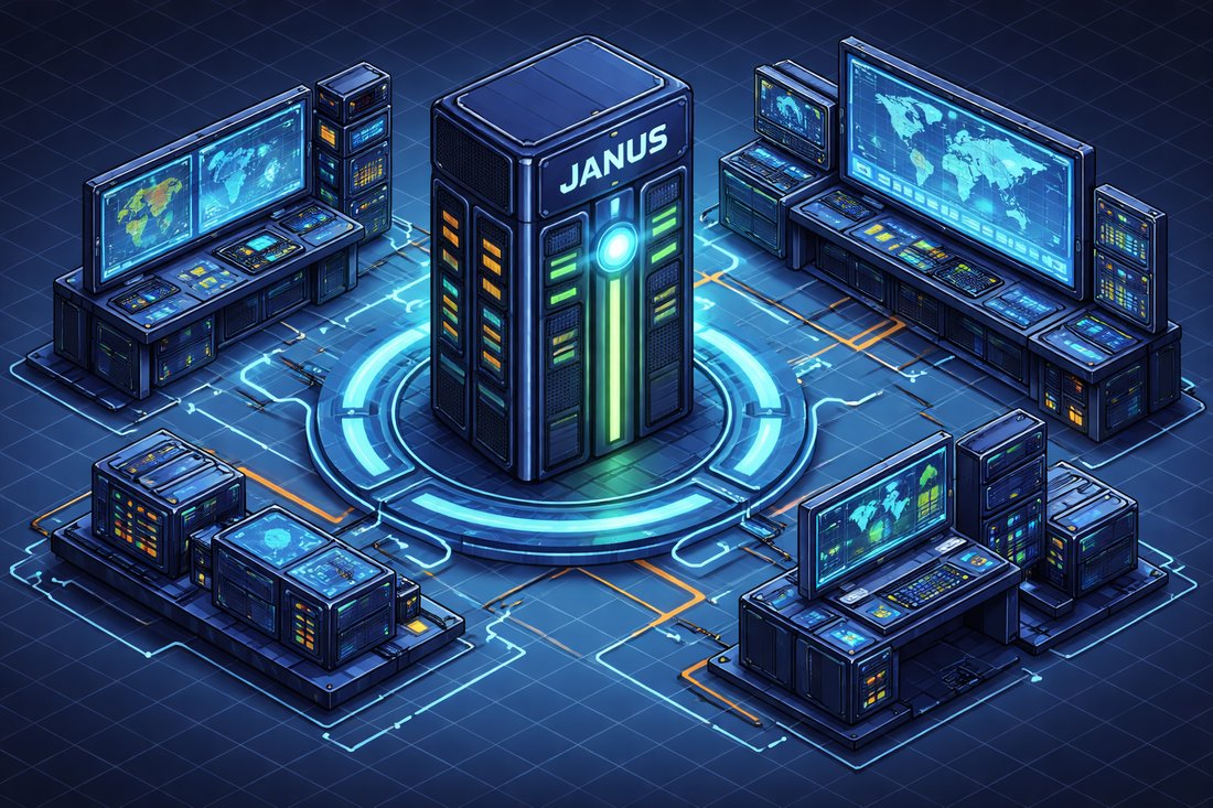 Janus hub-and-spoke arkitektur med hjerne og agentforbindelser